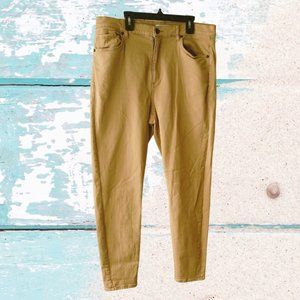 LOFT BEIGE HIGH WAIST SKINNY ANKLE DENIM JEANS